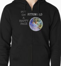Astroworld Put On A Happy Face logo Zipped Hoodie