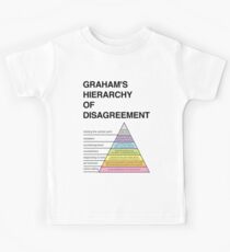 Graham's Hierarchy of Disagreement How to disagree pyramid diagram funny philosophy fallacies on white background Helvetica Kids Tee