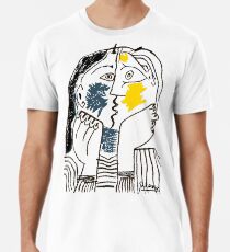 Pablo Picasso Kiss 1979 Artwork Reproduction For T Shirt, Framed Prints Men's Premium T-Shirt
