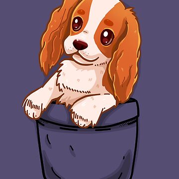 Artwork thumbnail, Pocket Cute Cavalier King Charles Spaniel Dog by TechraNova
