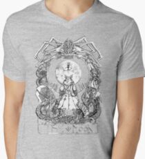 Camiseta para hombre de cuello en v Carta de Tarot Transmitida por Sangre - La Luna