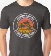 Bondi Beach Sydney Australien Retro Distressed Slim Fit T-Shirt
