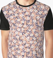 Ditsy Daisy Floral Vector Pattern Hand Drawn Graphic T-Shirt
