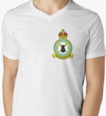 75(NZ) Squadron RAF Full Colour crest (small) Men's V-Neck T-Shirt