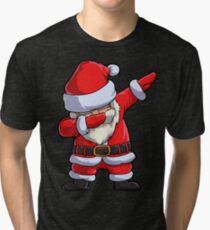Dabbing Santa T Shirt Claus Christmas Funny Dab X-mas Gifts Kids Boys Girls Men Women Tri-blend T-Shirt