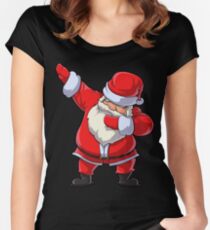 Dabbing Santa T Shirt Claus Christmas Funny Dab X-mas Gifts Kids Boys Girls Youth Women's Fitted Scoop T-Shirt
