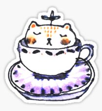 Leaf Bear Relaxing in a Tea Cup Sticker