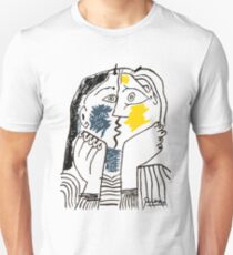 Pablo Picasso Kiss 1979 Artwork Reproduction For T Shirt, Framed Prints Unisex T-Shirt