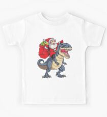 Santa Riding Dinosaur T rex T Shirt Christmas Gifts X-mas Kids Boys Girls Man Women Kids Tee