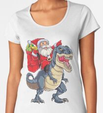 Santa Riding Dinosaur T rex T Shirt Christmas Gifts X-mas Kids Boys Girls Man Women Women's Premium T-Shirt