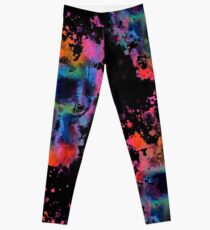 Splatter and Bone on Black Leggings