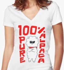 100% Pure Alpaca Women's Fitted V-Neck T-Shirt