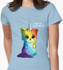 Camiseta entallada para mujer Camiseta de Caticornio Gato Unicornio Kittycorn Meowgical Rainbow Regalos Niños Niñas Mujeres Funny Cute Tees