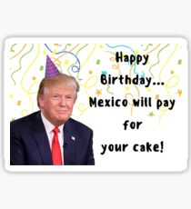 Trump birthday card, meme greeting cards Sticker