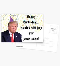 Trump birthday card, meme greeting cards Postcards