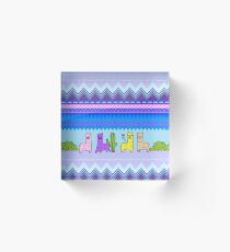 ethnic print with flames Acrylic Block