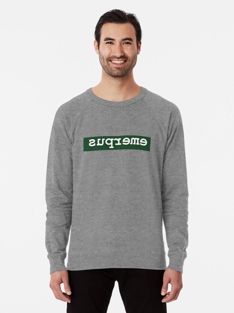 backwards supreme logo hoodie
