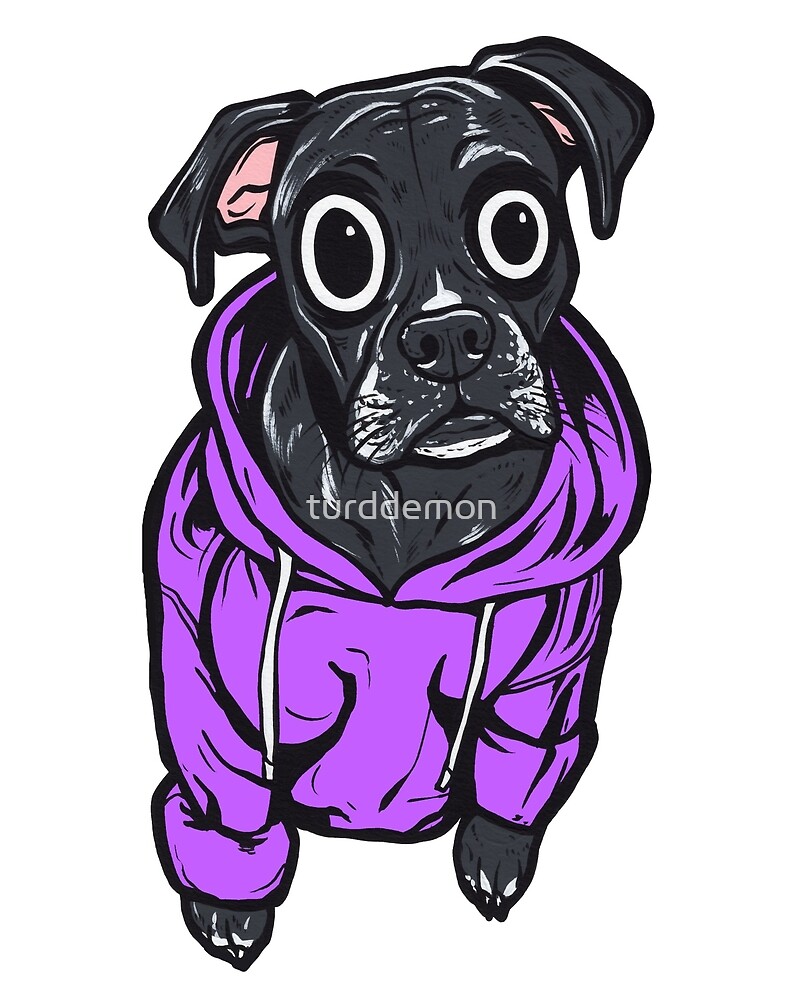 "Black Boxer Dog Hoodie" by turddemon Redbubble