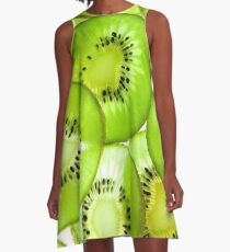 Kiwi-Druck A-Linien Kleid