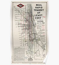 Vintage Chicago CTA Map Poster