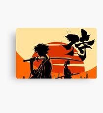 Sonnenuntergang Samurai Leinwanddruck