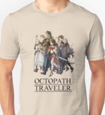 Octopath Traveler® - Reisende & Logo (Schwarz) Slim Fit T-Shirt