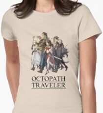 Octopath Traveler® - Reisende & Logo (Schwarz) Tailliertes T-Shirt