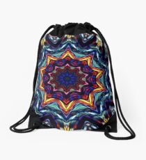 Stained Glass Kaleidoscope Drawstring Bag