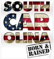 South Carolina Fan Gift Sports Football US Flag Proud Strong Awesome Design (8) (2) Poster