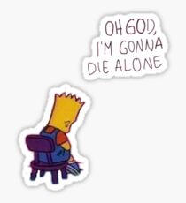 Sad suicide Simpson Bart art Sticker