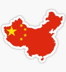 Flagge Karte von China Sticker