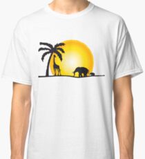 Safari Elephant Giraffe Sunset T-shirts Classic T-Shirt