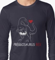 Pregosaurus Preggosaurus Cute Funny Pregnancy Maternity Long Sleeve T-Shirt