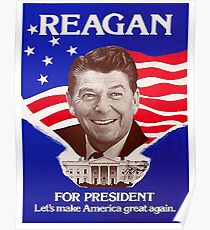 Reagan Bush '84 Retro Logo Red White Blue Election Ronald George 1984 84 Poster