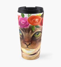 Floral Kitten Travel Mug