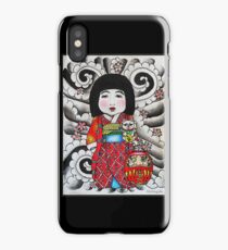 Ichimatsu ningyo, maneki neko and daruma doll iPhone Case