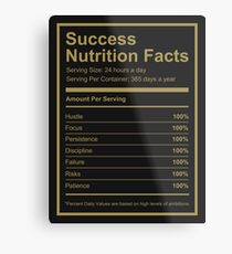 Success Nutrition Facts Metal Print