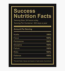 Success Nutrition Facts Photographic Print