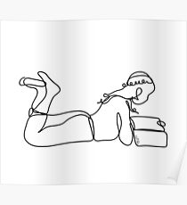 #booklover .3 für Bücherwürmer <3 by Isa Miller - schwarze oneline art Poster