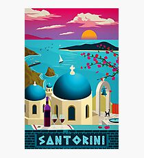 Vintage travel poster "Santorini - Greece" â›” HQ quality Photographic Print