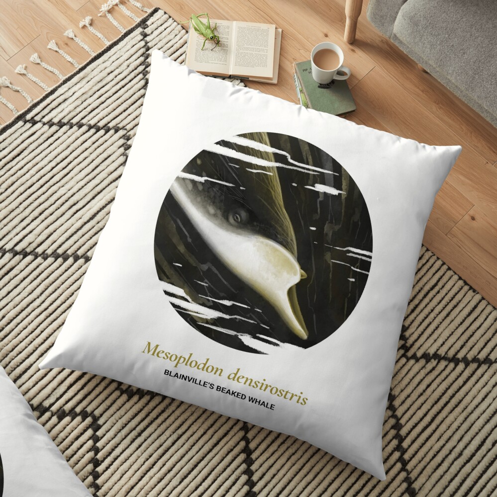 The Circles of Life: Blainville's Beaked Whale Floor Pillow
