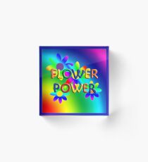 Hippie Flower Power Acrylic Block