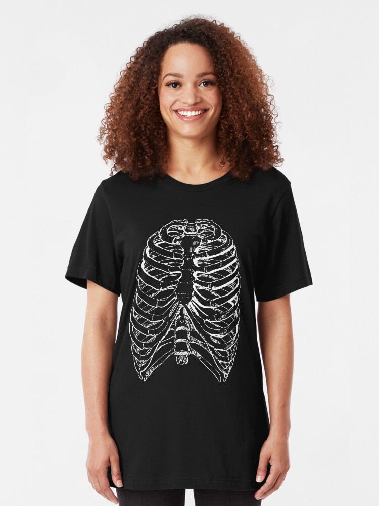 Alternate view of Skeleton Rib Cage Slim Fit T-Shirt