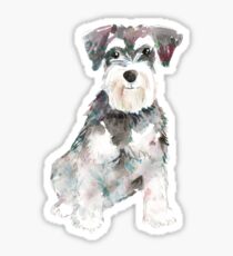 Miniature Schnauzer dog watercolour illustration Sticker