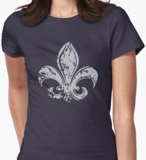 Grunge Fleur De Lis Women's Fitted T-Shirt