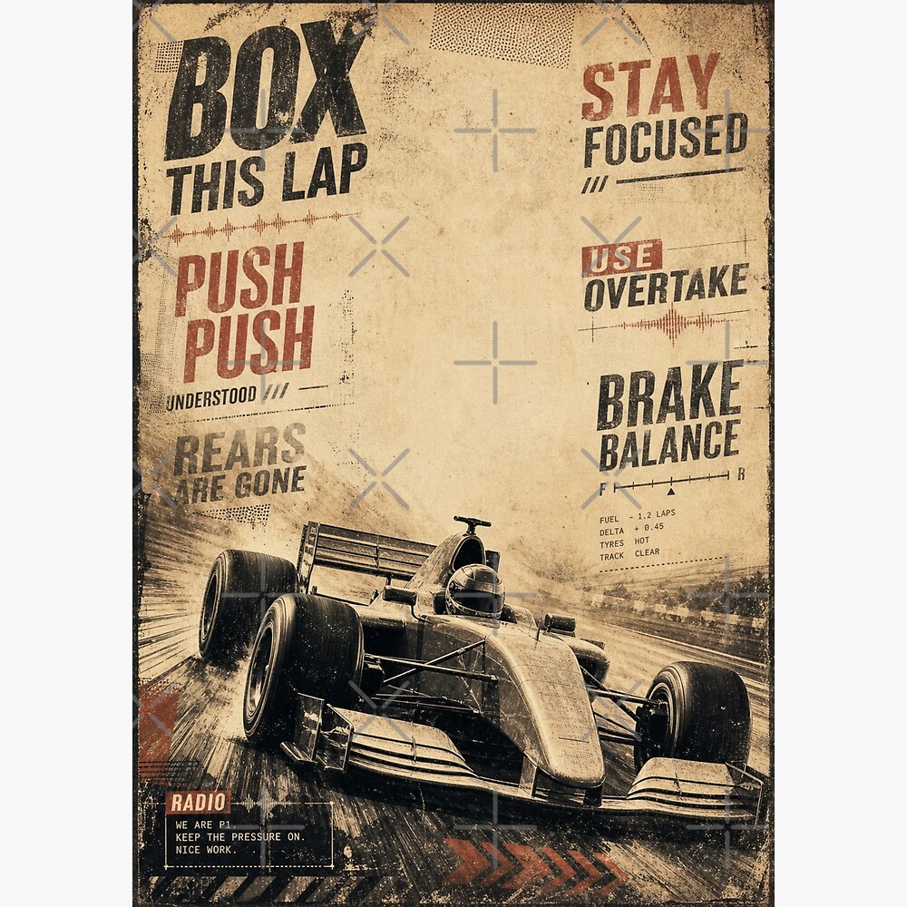 Box This Lap Push Push Open Wheel Racing Poster Art — Poster