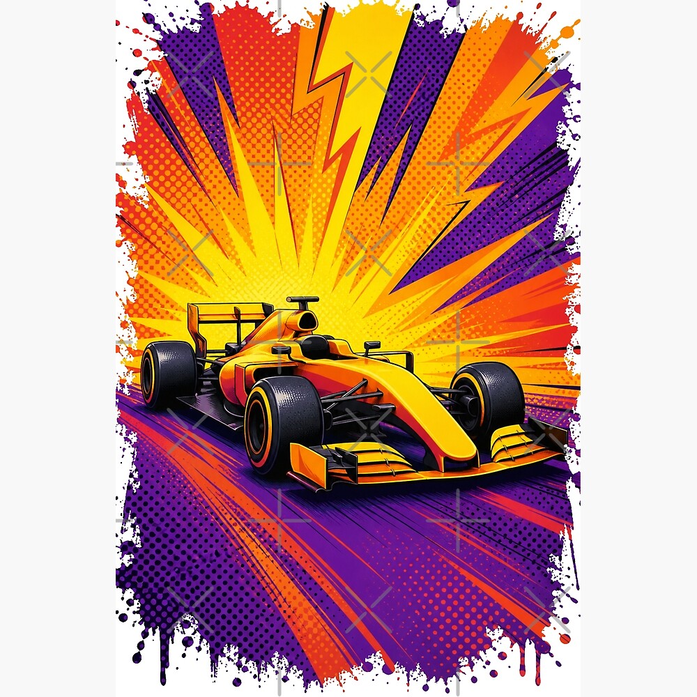 Electric Racing Grand Prix Pop Art Speed Burst — Poster