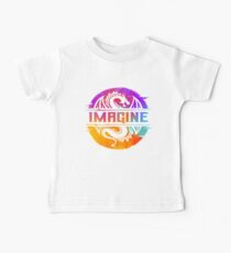IMAGINE Colorful Watercolour Graphic Dragon Baby Tee