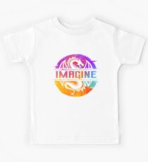 Camiseta para niños IMAGINE el dragón gráfico colorido de la acuarela