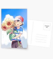 Pokémon Ash and Sunflowers Postcards